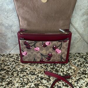 Coach Klare Crossbody Bag In Signature Canvas Cherry